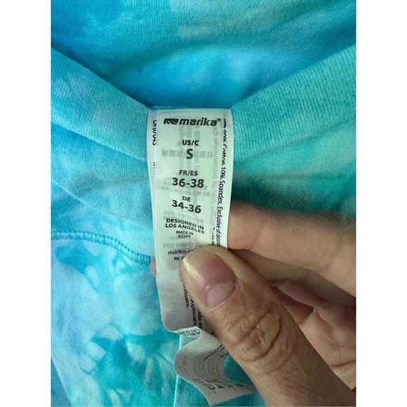 Women’s Marika Turquoise‎ Tie Dyed High Waist Biker Yoga Shorts sz small - Picture 8 of 9